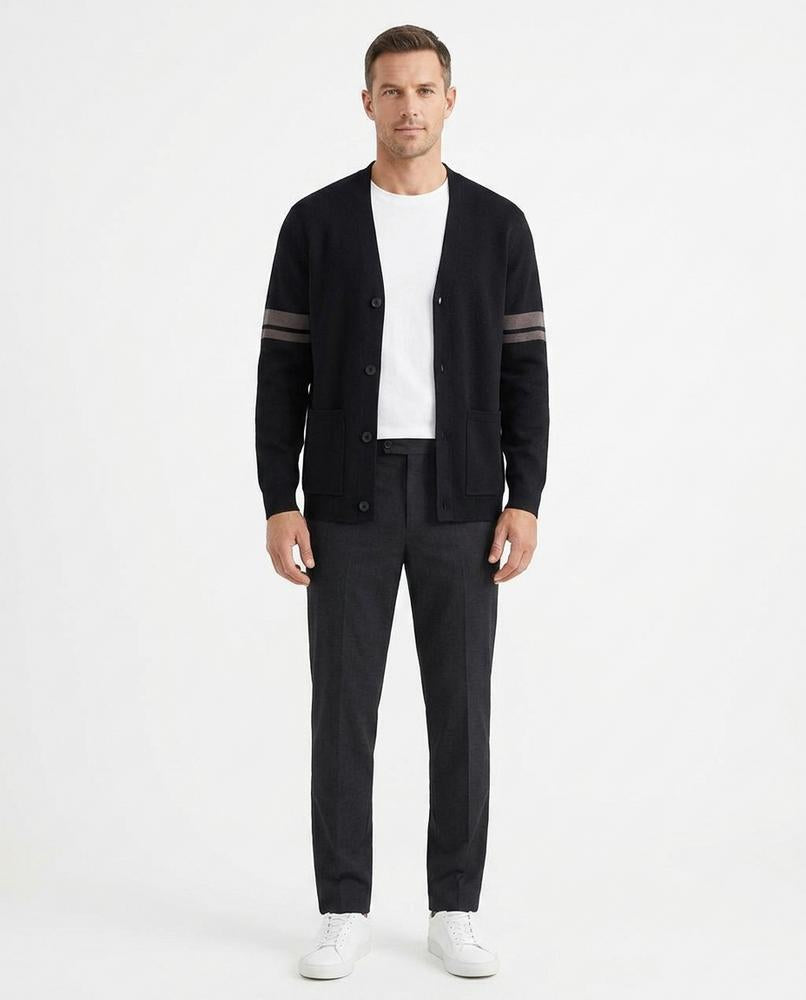 Theresa Mode - Rasan | Geknöpft Gestreift Cardigan Herren