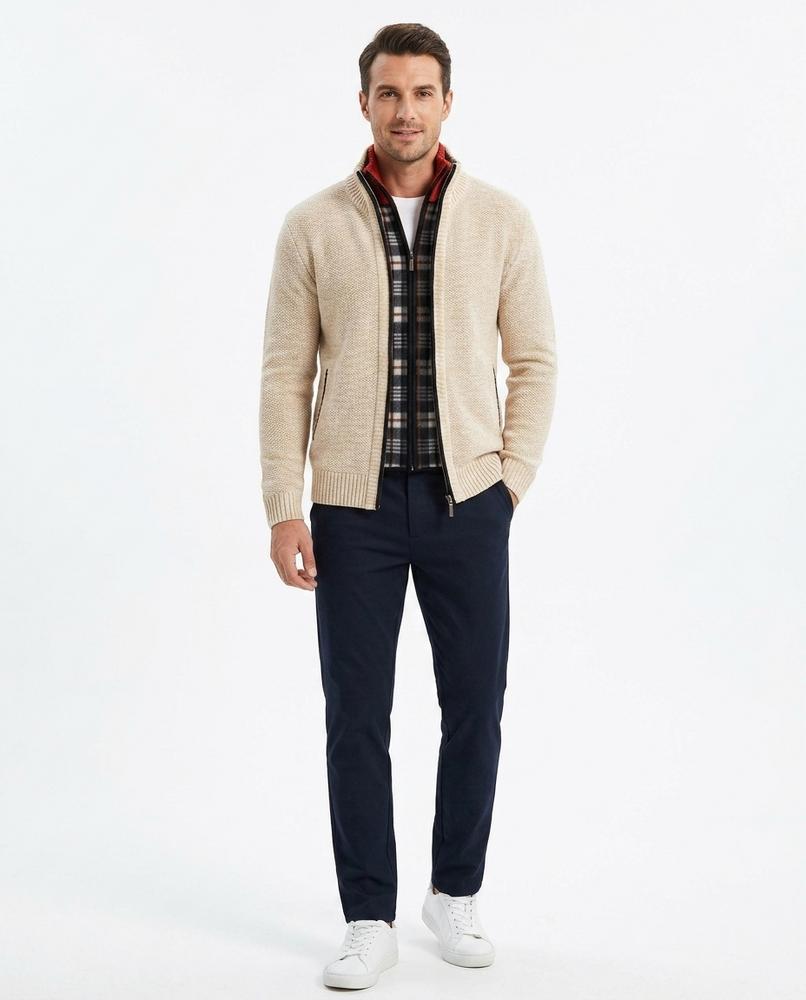 Theresa Mode - Rotor | Gefüttert Strukturiert Strickjacke Herren