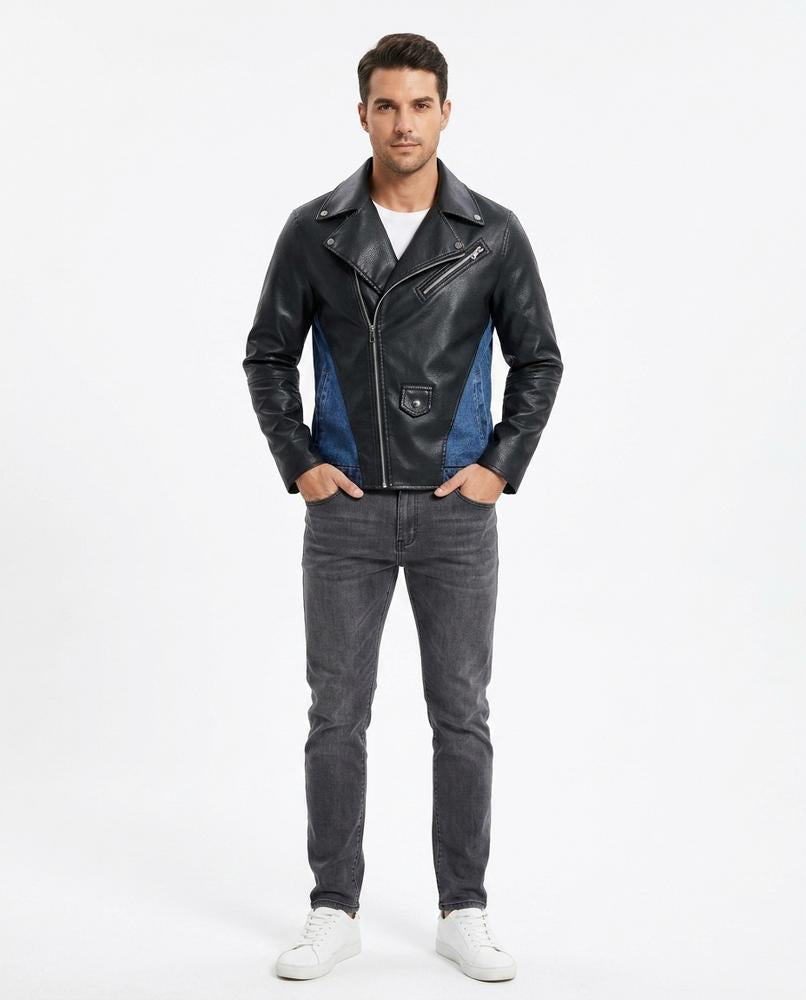 Theresa Mode - Canal | Asymmetrische Materialkombinierte Jacke Herren