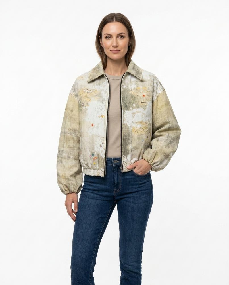 Theresa Mode - Nidan | Verwaschen Bedruckt Jacke Unisex