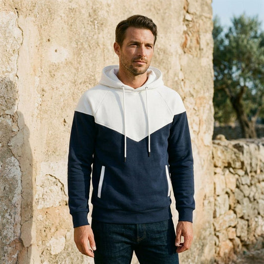 Theresa Mode Calin Zweifarbiger Gekapuzter Hoodie Herren