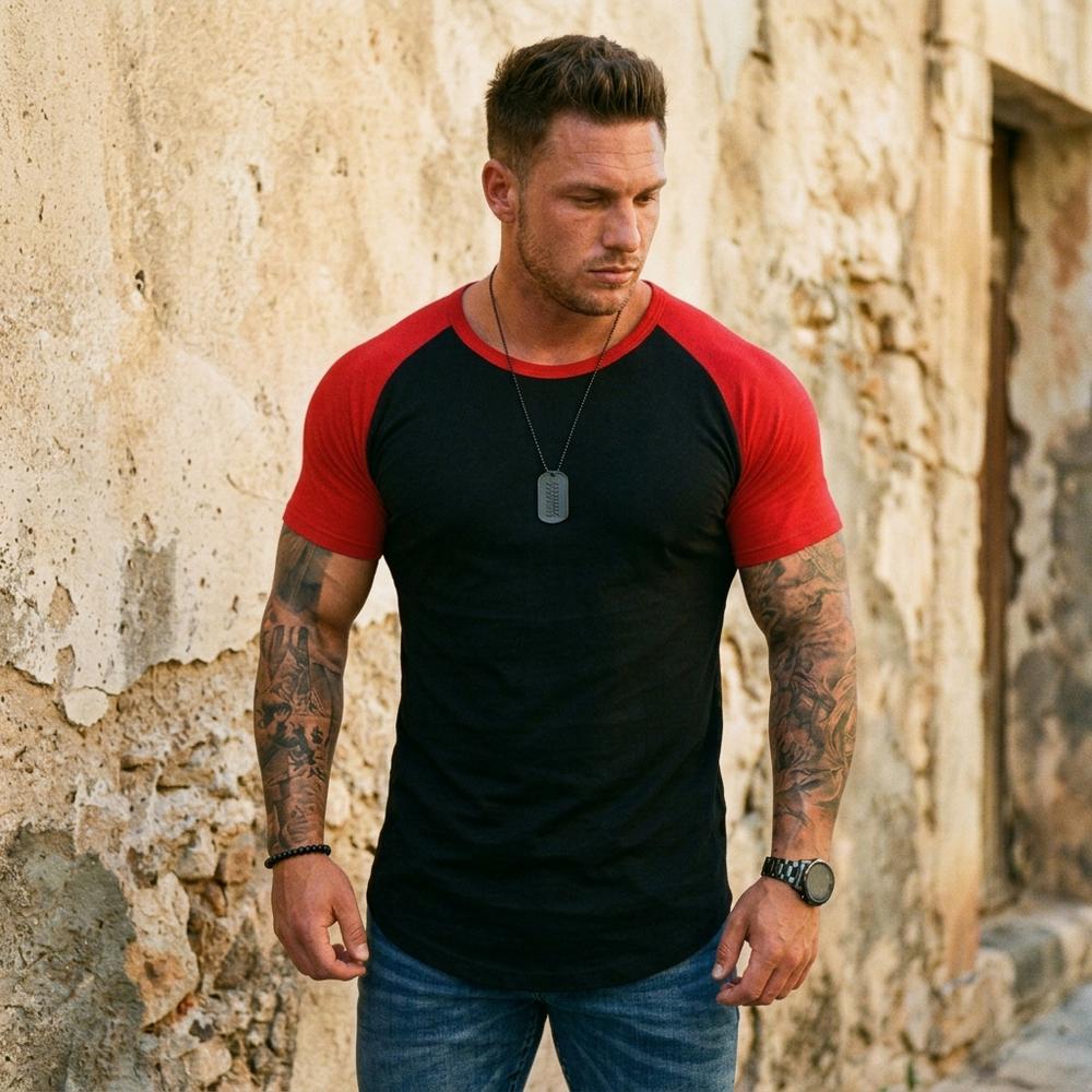 Theresa Mode Roram Zweifarbiges Raglan Shirt Herren