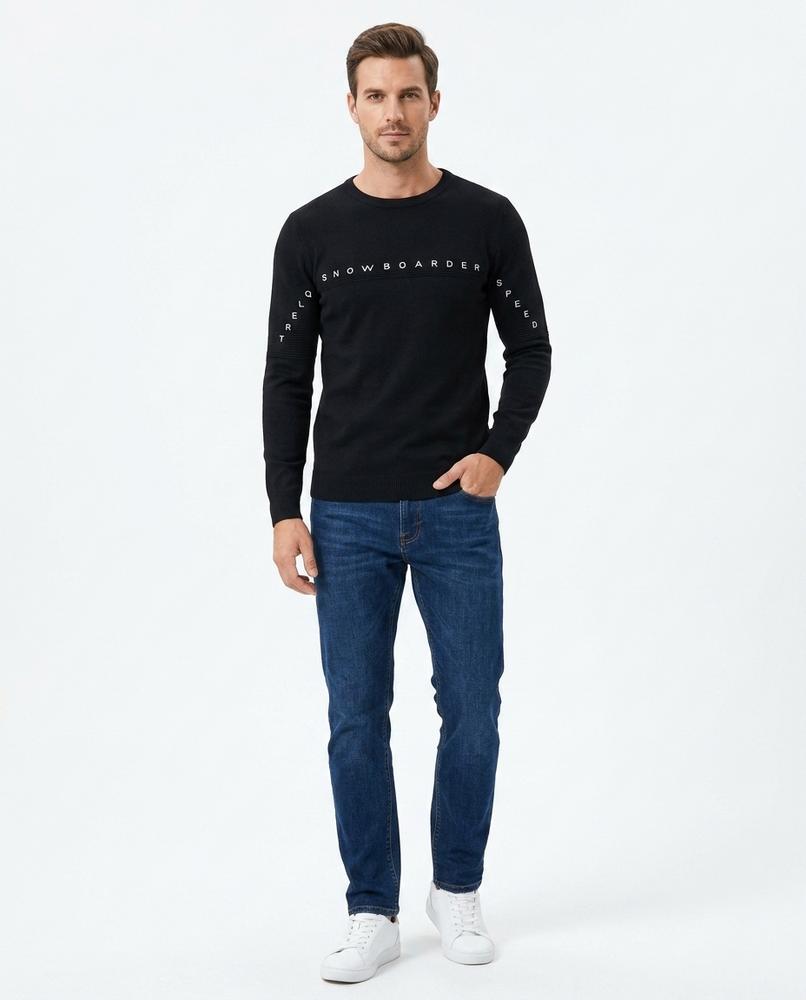 Theresa Mode - Kadan | Langärmliger Bedruckter Pullover Herren