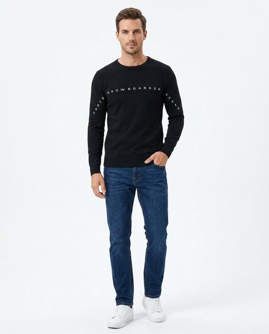 Theresa Mode - Kadan | Langärmliger Bedruckter Pullover Herren