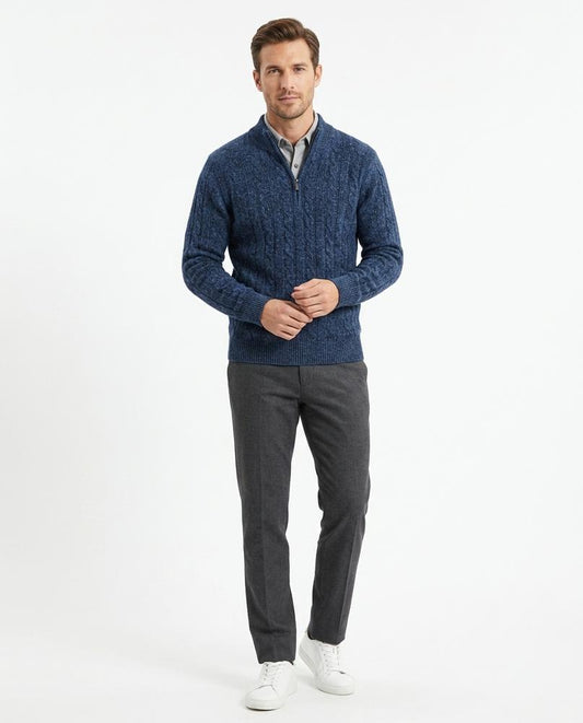 Theresa Mode - Larev | Strukturiert Meliert Pullover Herren