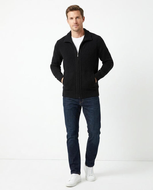 Theresa Mode - Colev | Feingestrickte Gekragte Strickjacke Herren