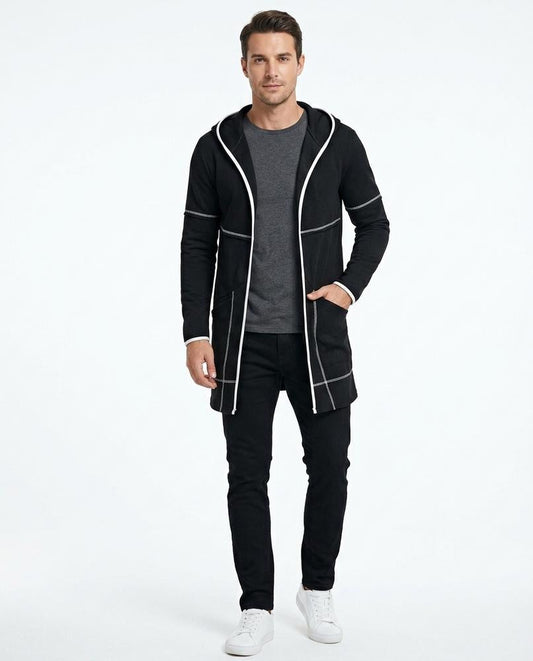 Theresa Mode - Tiral | Langgeschnitten Kontrastierend Cardigan Herren