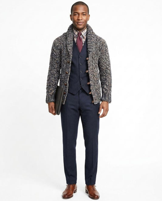 Theresa Mode - Arsan | Strukturierter Grobstrick Cardigan Herren