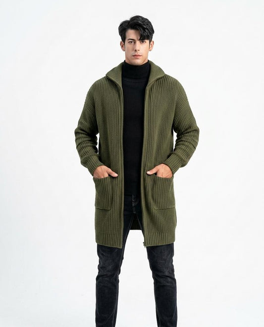 Theresa Mode - Matir | Grobstrick Langgeschnitten Cardigan Herren