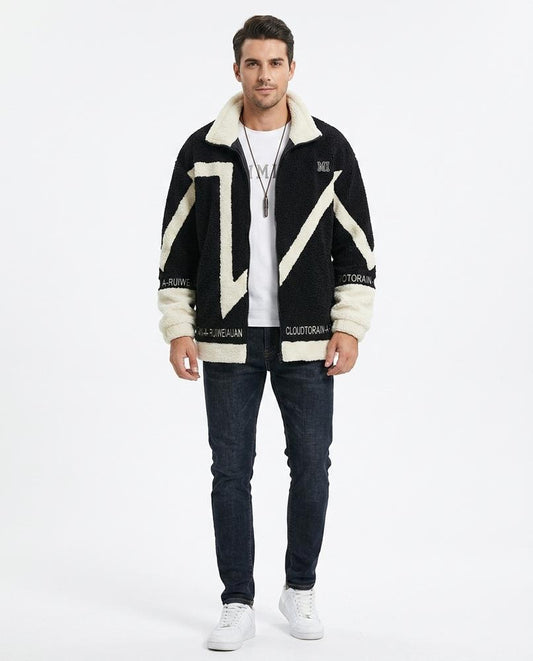 Theresa Mode - Miram | Gestreifte Teddyfleece Jacke Herren