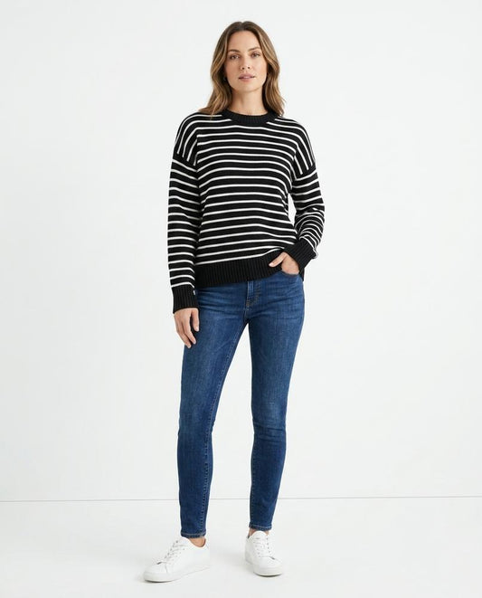 Theresa Mode - Yosan | Gestreifter Langärmliger Pullover Unisex