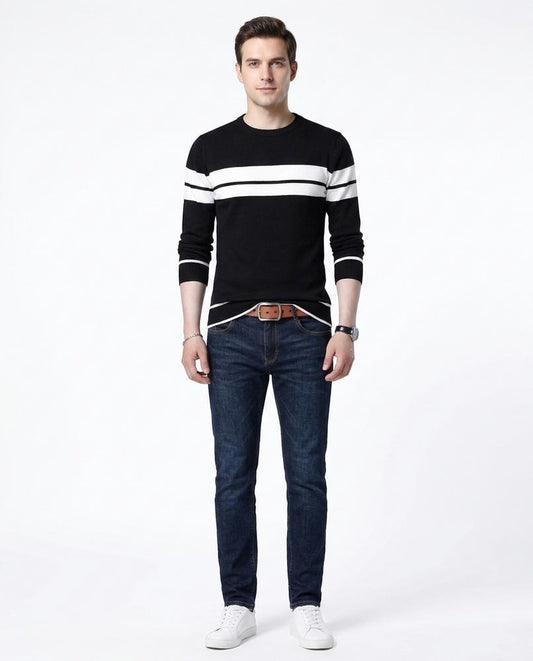 Theresa Mode - Elnal | Langärmlig Gestreift Pullover Herren