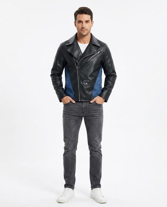 Theresa Mode - Canal | Asymmetrische Materialkombinierte Jacke Herren