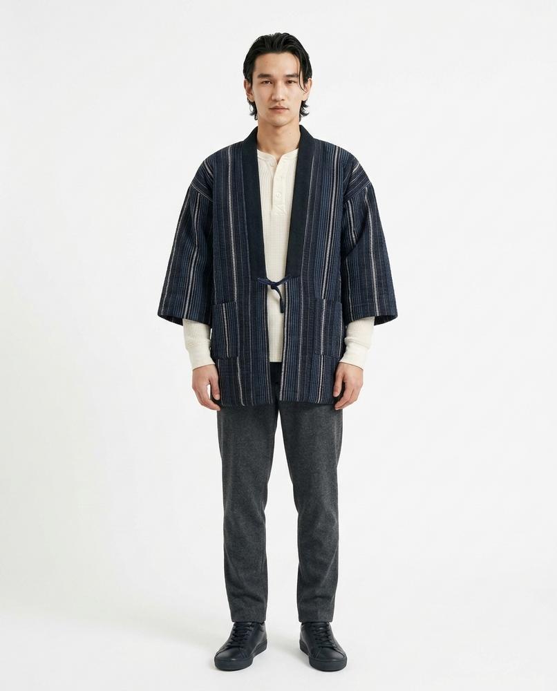 Theresa Mode - Cubor | Gestreift Bindbar Jacke Herren