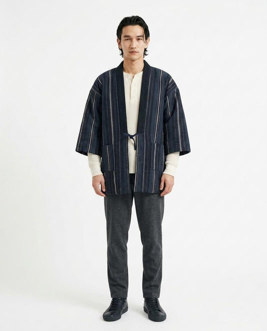 Theresa Mode - Cubor | Gestreift Bindbar Jacke Herren