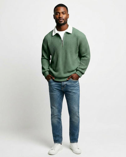 Theresa Mode - Dugem | Gewaffelt Langärmelig Pullover Herren