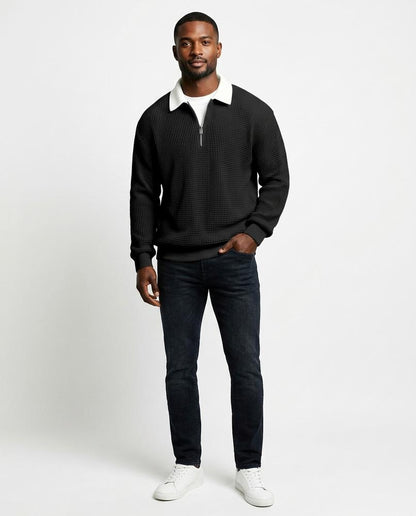 Theresa Mode - Dugem | Gewaffelt Langärmelig Pullover Herren