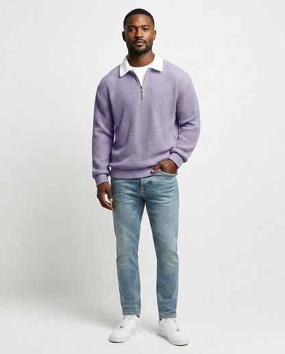 Theresa Mode - Dugem | Gewaffelt Langärmelig Pullover Herren