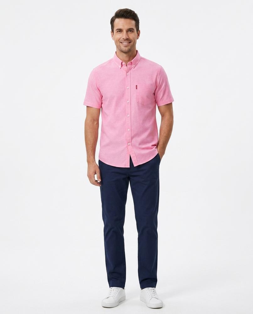 Theresa Mode - Yinid | Kurzärmliges Strukturiertes Hemd Herren