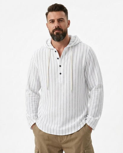 Theresa Mode - Towun | Gestreifter Langärmeliger Hoodie Herren