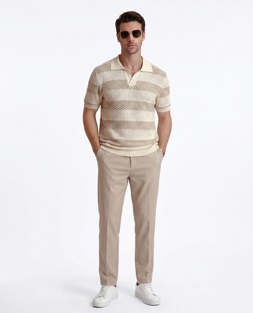 Theresa Mode - Tumev | Gestreiftes Strukturiertes Shirt Herren
